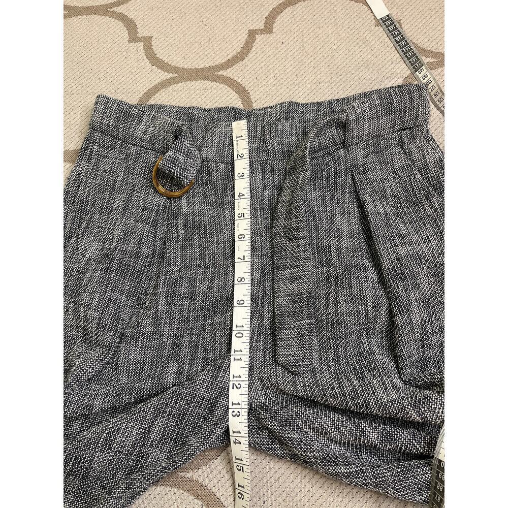 Porsche Design pleated cuffed belt cropped tweed black/white pants,size 38/US 6 - Picture 6 of 16